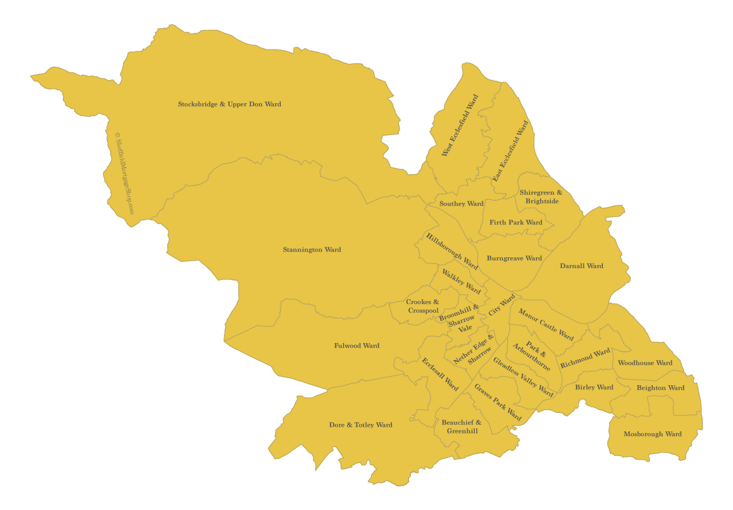 Sheffield Mortgage Areas Map